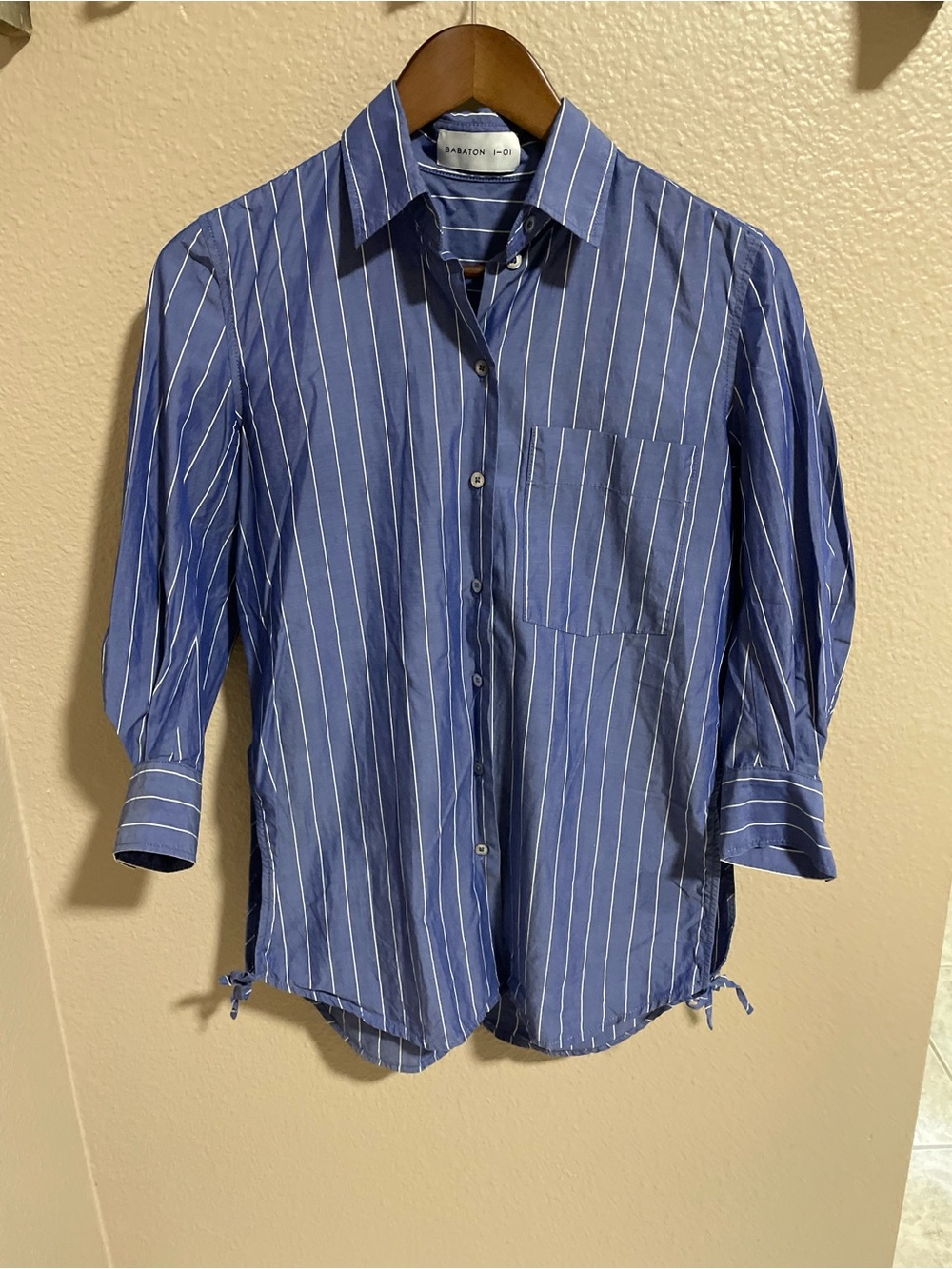 Babaton Blue Stripe Button-Up Shirt